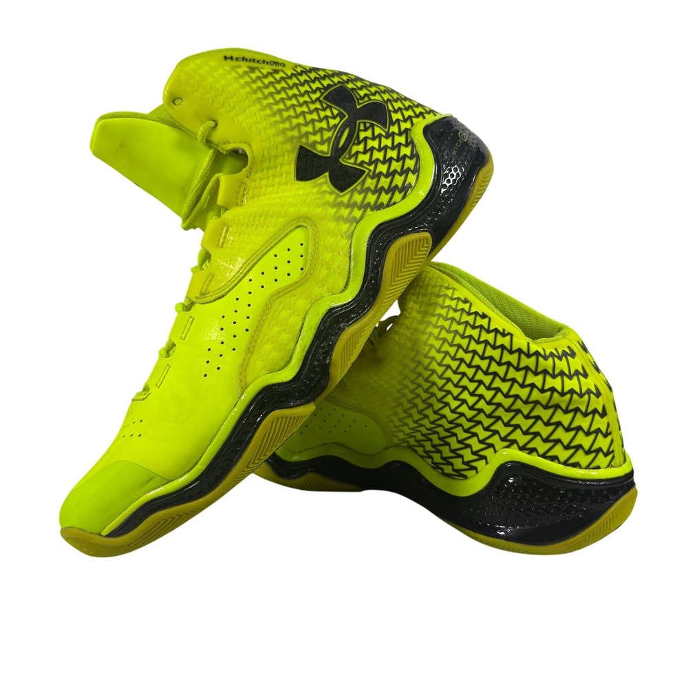 Under Armour ClutchFit Men's Basketball Shoes Volt Yellow High Top‎ Size 11